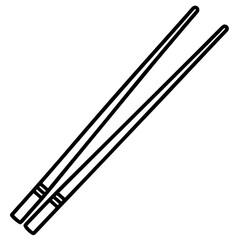 Chopsticks Silhouette Minimal Line Art