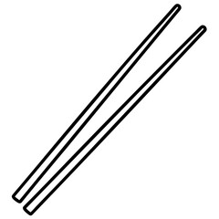 Chopsticks Silhouette Minimal Line Art