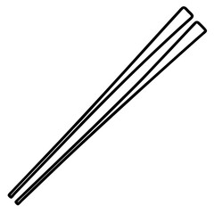 Chopsticks Silhouette Minimal Line Art