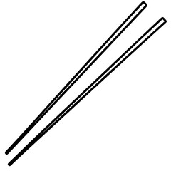 Chopsticks Silhouette Minimal Line Art