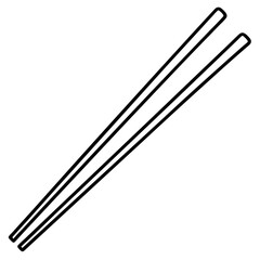 Chopsticks Silhouette Minimal Line Art