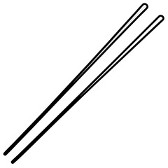 Chopsticks Silhouette Minimal Line Art