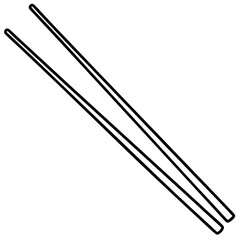Chopsticks Silhouette Minimal Line Art
