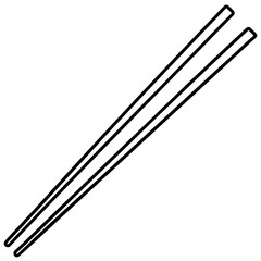 Chopsticks Silhouette Minimal Line Art