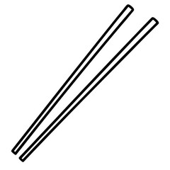 Chopsticks Silhouette Minimal Line Art