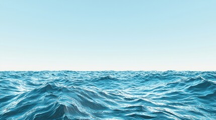 Fototapeta premium Serene Ocean Waves Against a Clear Blue Sky