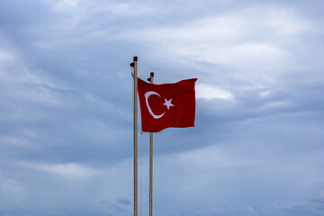 turkish flag on the sky
