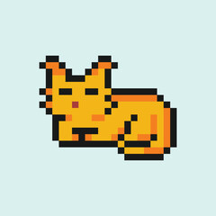 Obraz premium this is a cat in pixel art with colorful color,this item good for presentations,stickers, icons, t shirt design,game asset,logo and project.