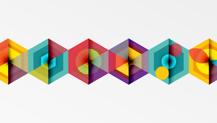 Hexagons, diamonds pattern. Geometric repeating hexagon background