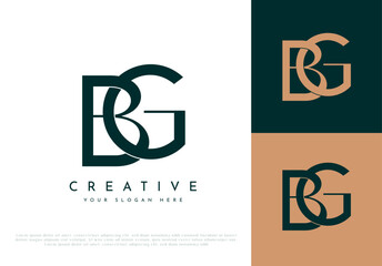 Letter BG GB minimalist monogram logo design for personal brand