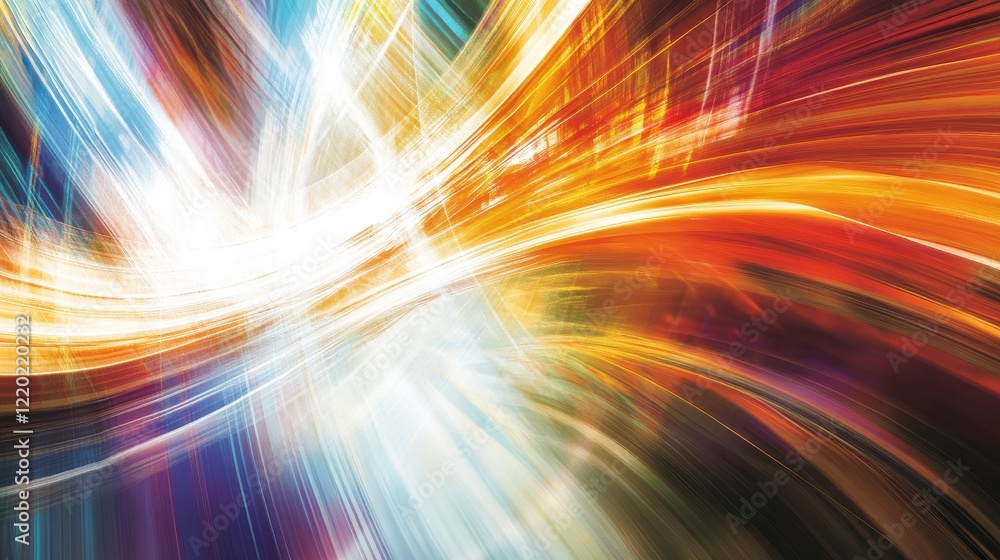 Poster vibrant abstract design with dynamic light elements