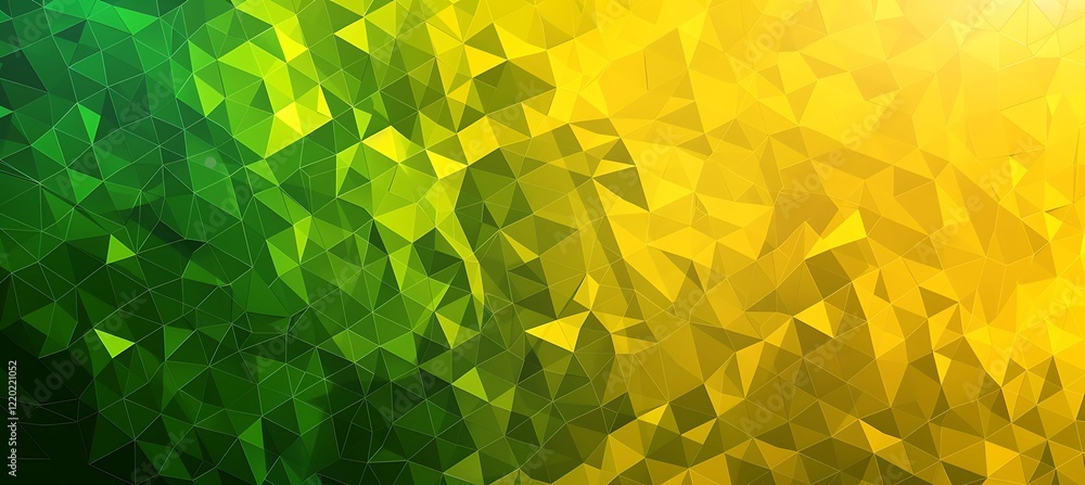 Poster Modern Backdrop Design: Neon Yellow and Green Triangular Patterns with a Dynamic Geometric Background Style