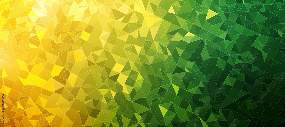 Poster Modern Backdrop Design: Neon Yellow and Green Triangular Patterns with a Dynamic Geometric Background Style