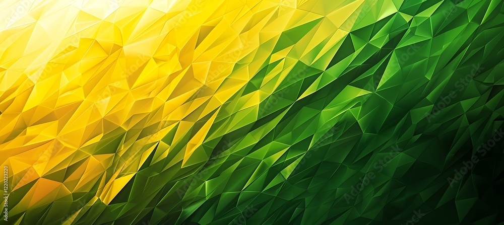 Poster futuristic neon yellow and green geometric background featuring triangular patterns for stylish bann