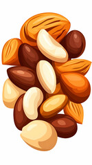 Fototapeta premium Mixed nuts assortment, healthy snack, food photography, white background, website use