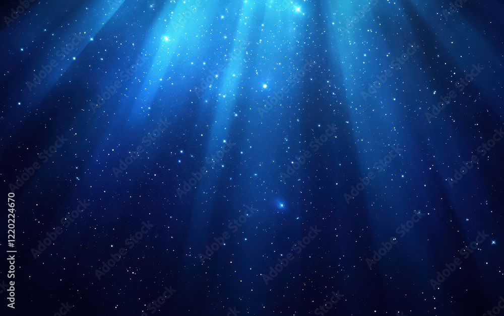 Poster mesmerizing abstract galaxy background featuring luminous stars and radiant beams of light, creating