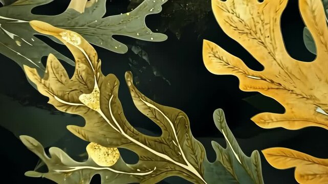 Vibrant autumn bladderwrack in rich colors against a dark background creating a warm, seasonal atmosphere