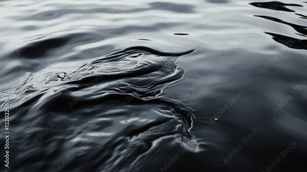 Poster abstract monochrome water surface ripples and waves creating a dynamic texture and dark mood