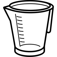 Contemporary Measuring Cup Line Art Graphic