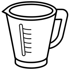 Contemporary Measuring Cup Line Art Graphic