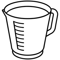 Contemporary Measuring Cup Line Art Graphic