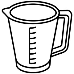 Contemporary Measuring Cup Line Art Graphic