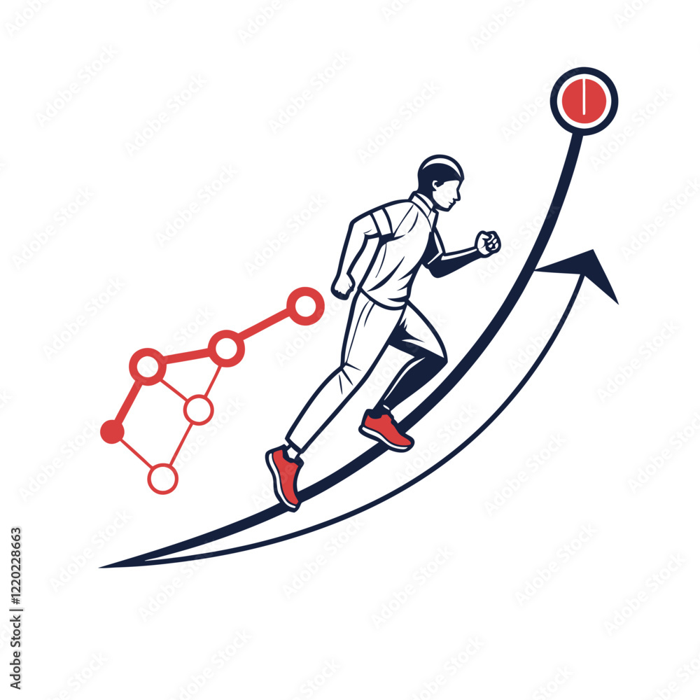 Poster generate a logo of a line graph with dots that remains