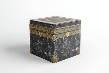 Kaaba in Mecca, white background, islamic, ramadan Kareem, eid mubarak, eid al adha, eid al fitr, 3d rendering, generative ai