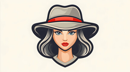 Woman, hat, portrait, illustration, fashion, style, profile picture, social media