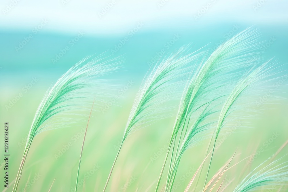 Poster dynamic motion blur image of wind rushing through field of tall grass sense of movement captured in 