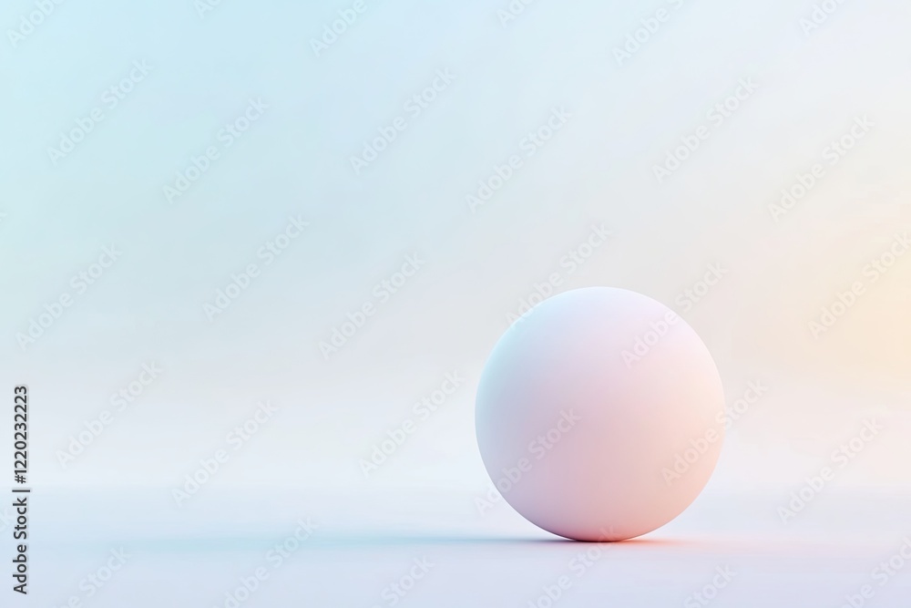 Poster gradient sphere softly fading into endless white void emphasizing simplicity and form