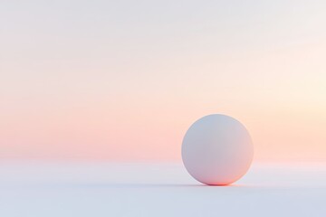 gradient sphere softly fading into endless white void emphasizing simplicity and form
