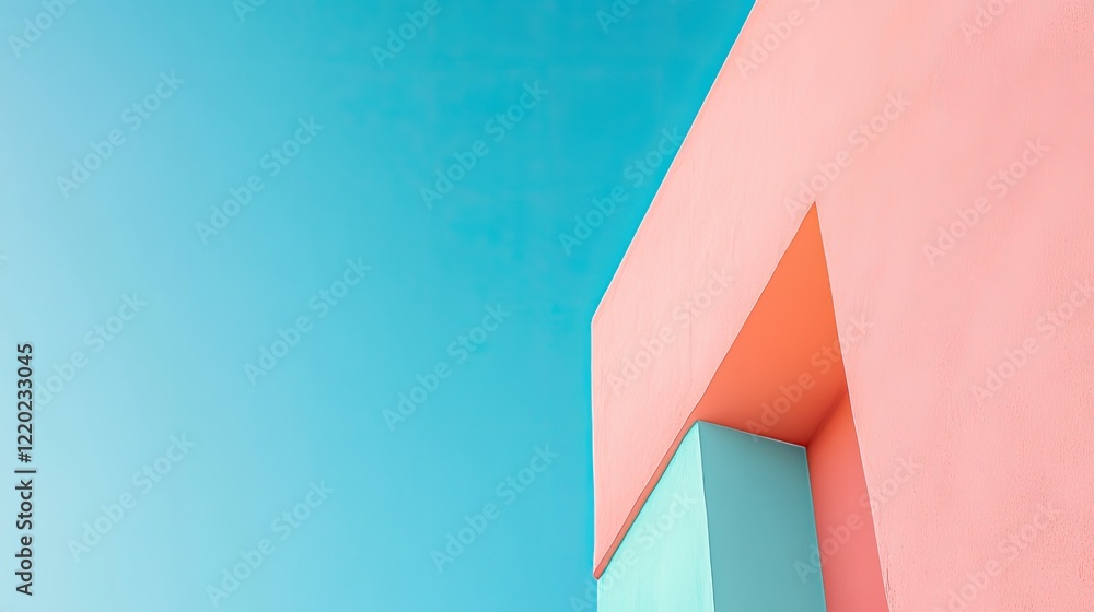 Poster minimalistic graphic design featuring vibrant color palettes with ample copy space in clean style