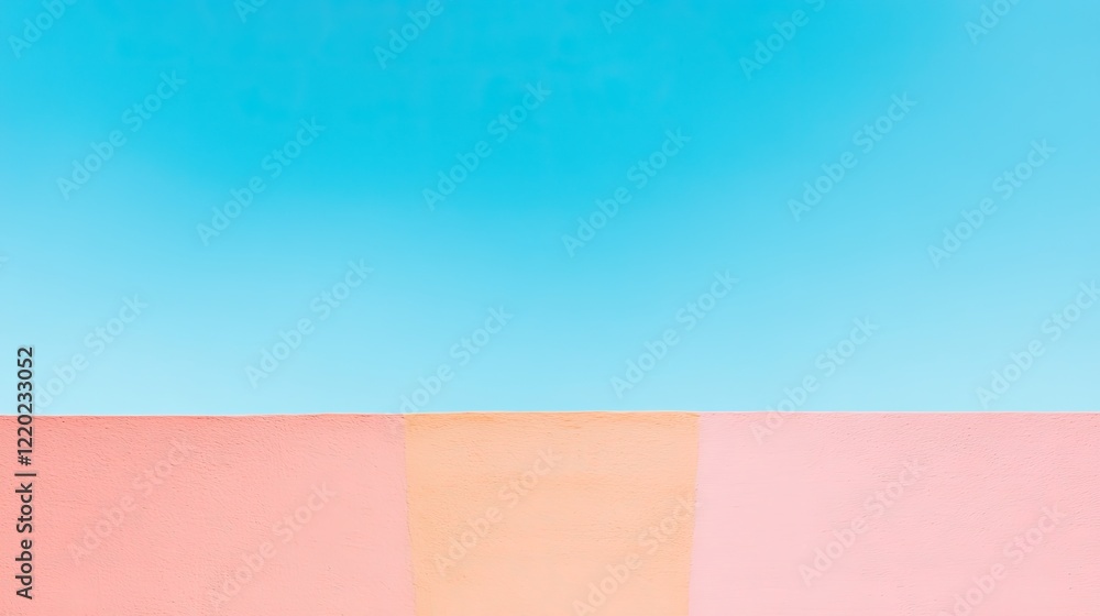Poster minimalistic graphic design featuring vibrant color palettes with ample copy space in clean style
