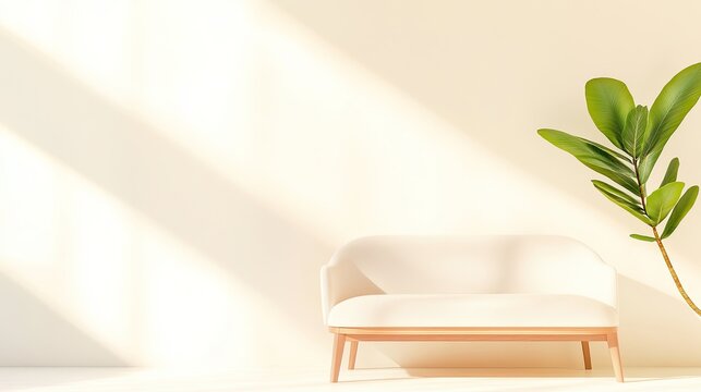 peaceful therapy session in modern setting with comfortable couch and soft natural lighting