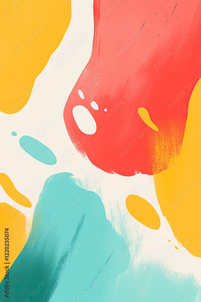 Poster create vibrant abstract design featuring bold colors and dynamic shapes emphasizing copy space for t