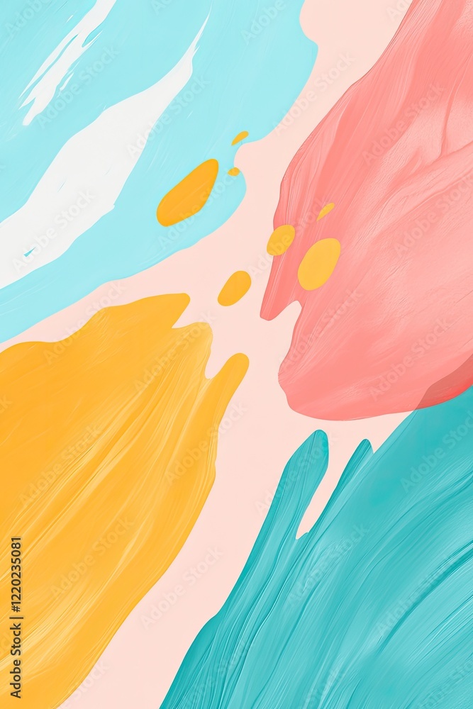 Poster create vibrant abstract design featuring bold colors and dynamic shapes emphasizing copy space for t