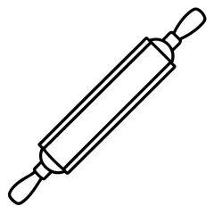 Detailed Rolling Pin Line Art Vector