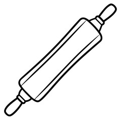 Detailed Rolling Pin Line Art Vector