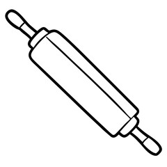 Detailed Rolling Pin Line Art Vector