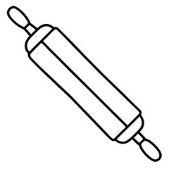 Detailed Rolling Pin Line Art Vector