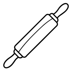 Detailed Rolling Pin Line Art Vector