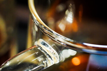 coffee beans and glass in cafe