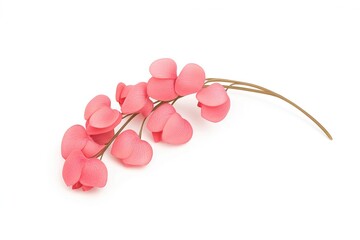 Fototapeta premium Delicate pink flower arrangement showcasing vibrant petals against a clean white background, ideal for design use