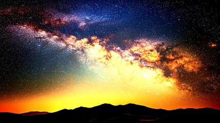 A serene, star-filled sky on a clear night, with constellations shining brightly, creating a stunning celestial display above a tranquil, darkened landscape