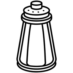 Elegant Salt Shaker Outline Art