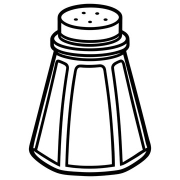 recommend clip art: Elegant Salt Shaker Outline Art
