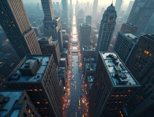 Obraz premium New York Architecture, birds-eye view