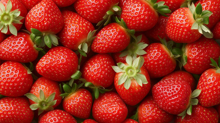 Fresh and vibrant strawberries in a close-up view
