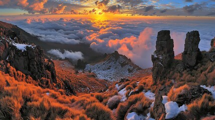 A tranquil sunrise sky filled with pastel colors, with a golden light breaking through the clouds to start the new day